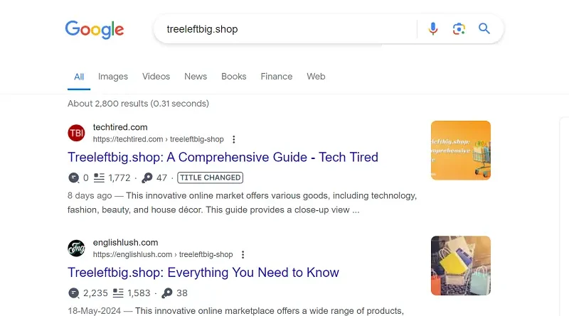 Treeleftbig.Shop search result on Google