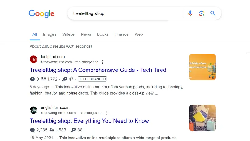 Treeleftbig.Shop search result on Google