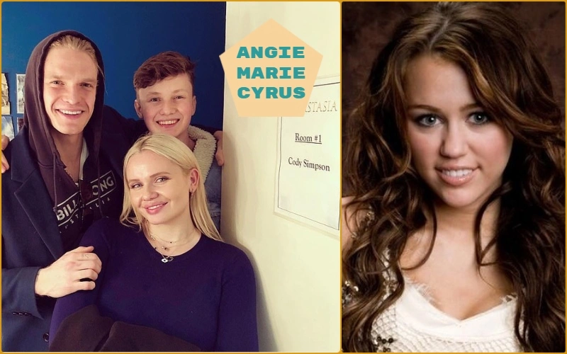Angie Marie Cyrus with Alli Simpson and youngest Tom